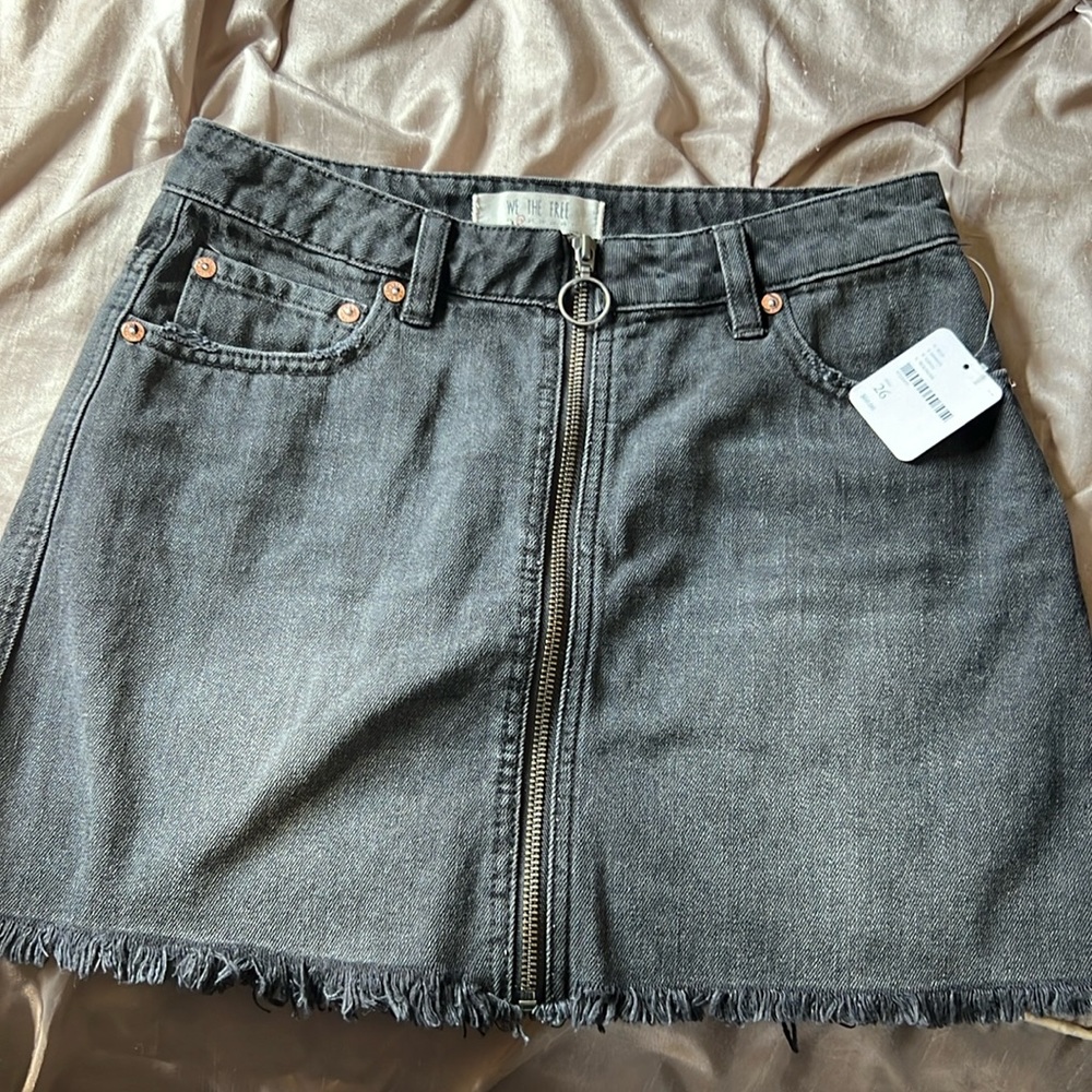 Free people zip jean skirt